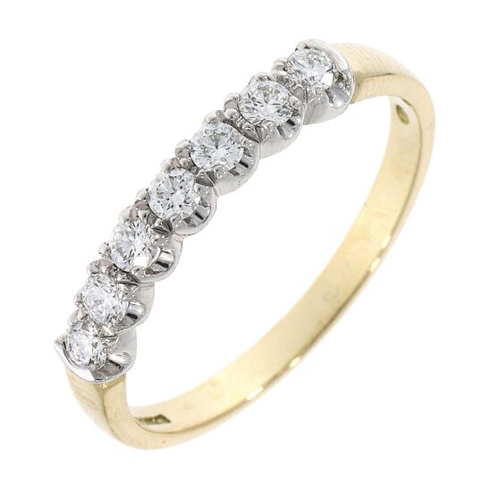 18ct Gold .33ct Diamond Loopy claw Eternity ring