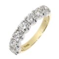 18ct Gold Seven stone Diamond Loopy claw Eternity ring