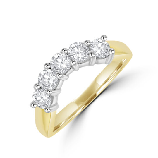 18ct Gold .82ct Diamond Bow Shaped Eternity ring