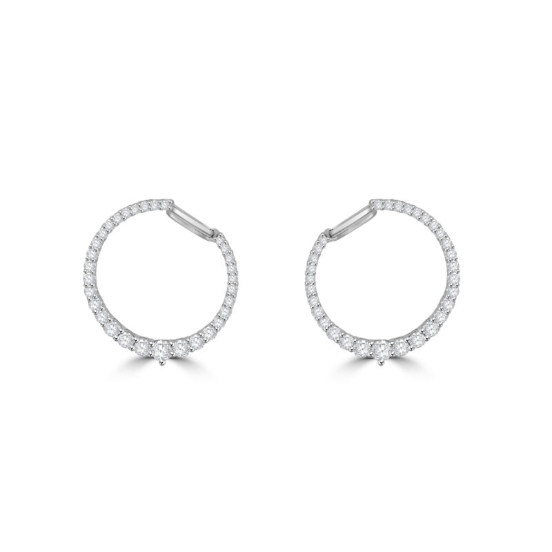 18ct White Gold Diamond Circle of Life Earrings