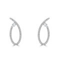18ct White Gold Diamond Solitaire Cross over earrings