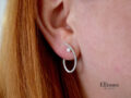 18ct White Gold Diamond Solitaire Cross over earrings