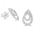 18ct White Gold Double Pear Diamond stud earrings