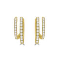 18ct Gold Diamond Double Hoop Earrings