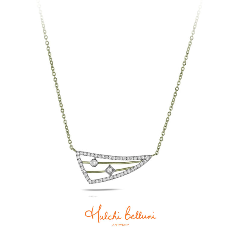 Hulchi Belluni 18ct White Gold Cheri Diamond pendant chain
