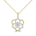 18ct Gold Floral Diamond Pendant