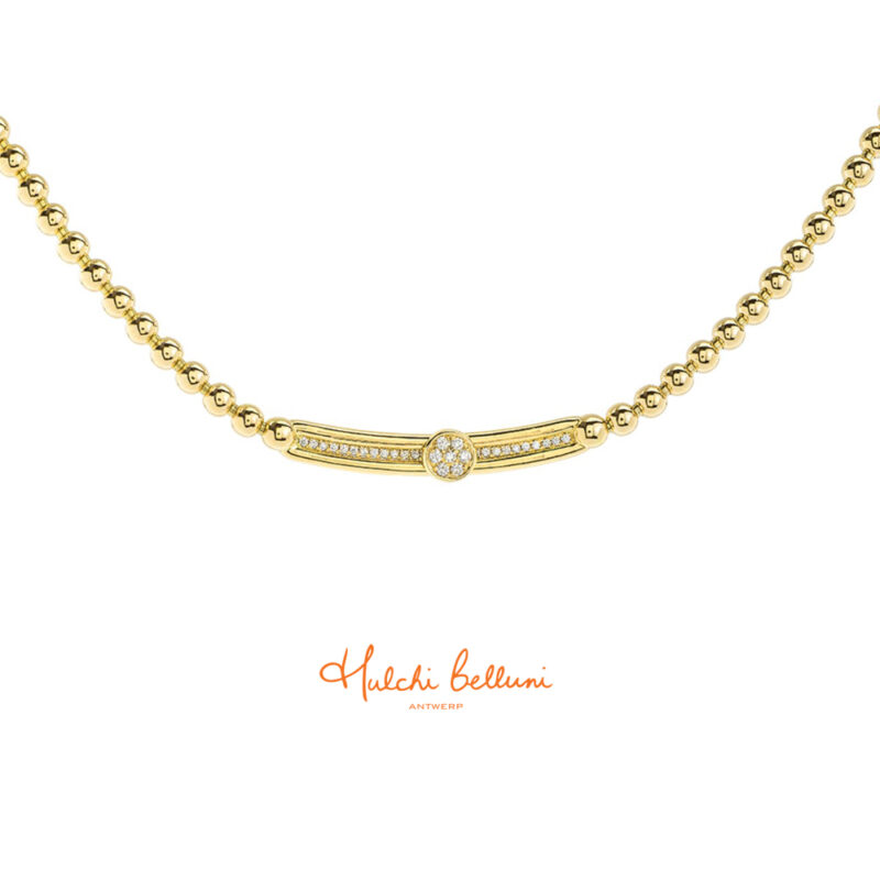 18ct Gold Pave Diamond Tresore Slider Necklet