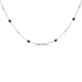 18ct White Gold Sapphire and Diamond Station Necklet