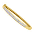 18ct Gold Princess cut Diamond Bangle