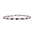 18ct White Gold 5.07ct Ruby and Diamond Bracelet