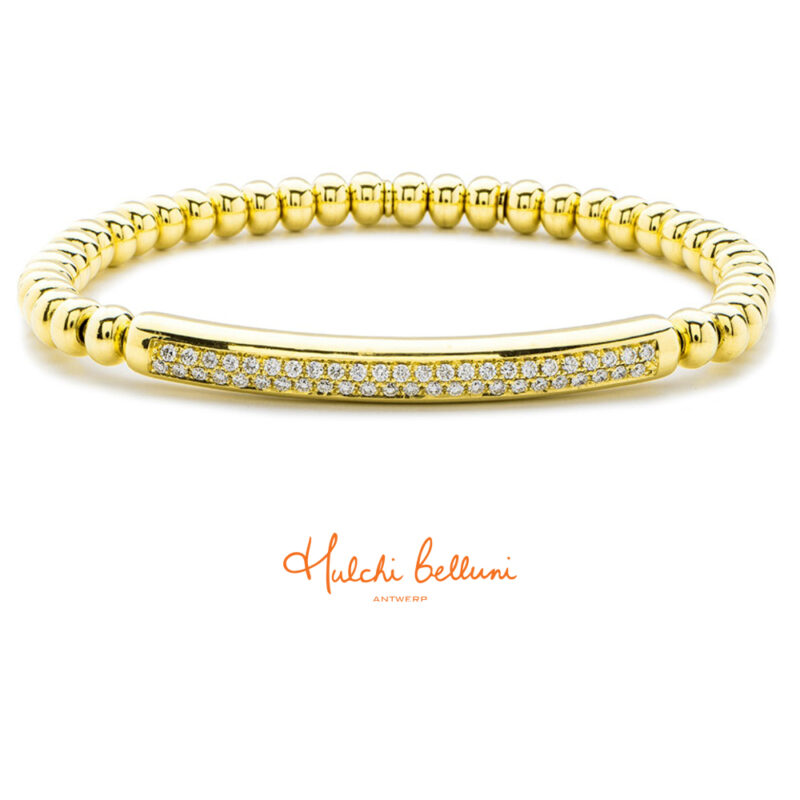 18ct Gold Hulchi Belluni Tresore Diamond Stretch Bracelet