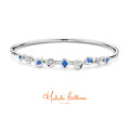18ct White Gold Sapphire and Diamond Bouli Bangle