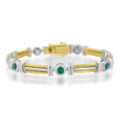 14ct Gold Two Tone Emerald Bracelet
