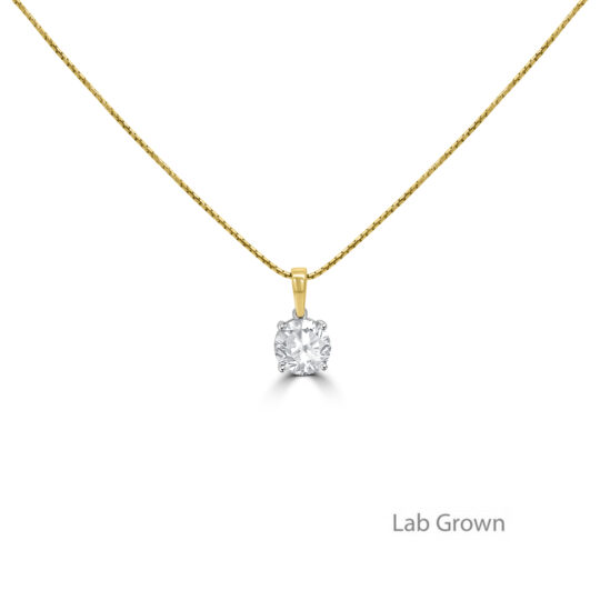 18ct Gold Platinum Lab Grown DVS1 Diamond Pendant