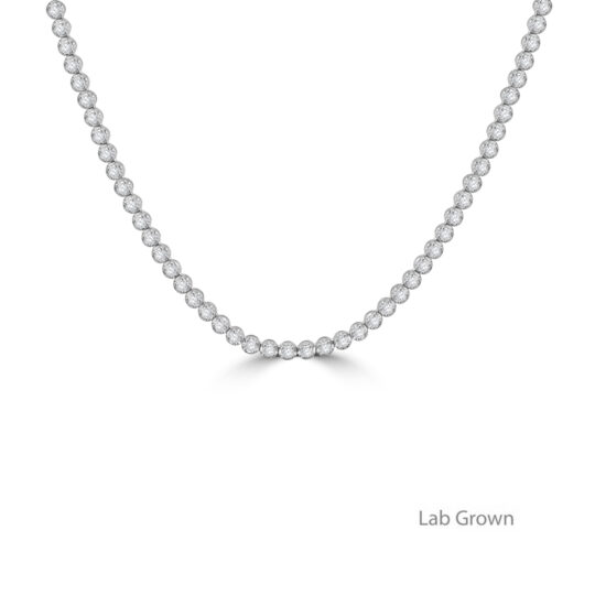 14ct White Gold Lab Grown Diamond Tennis Necklet