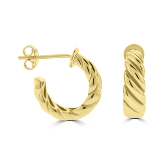 18ct Gold Twist effect Hoop earring