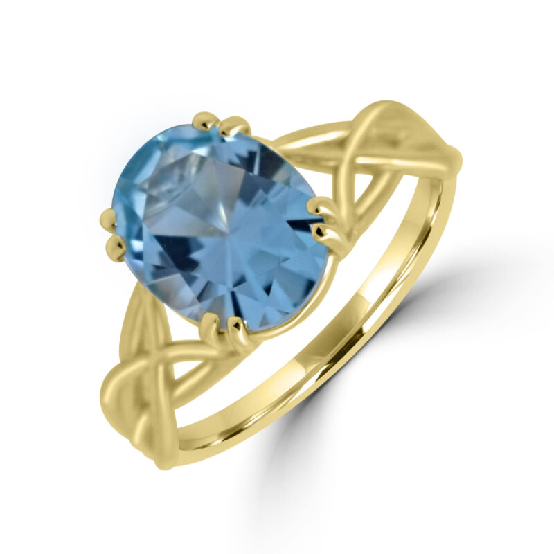 9ct Gold Blue Topaz Dress ring
