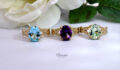 9ct Gold Blue Topaz Dress ring
