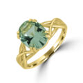 9ct Gold Green Amethyst Dress ring