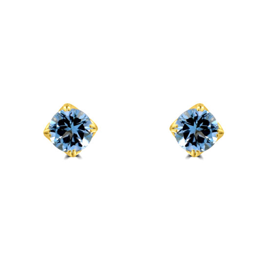 9ct Gold Blue Topaz round stud earrings