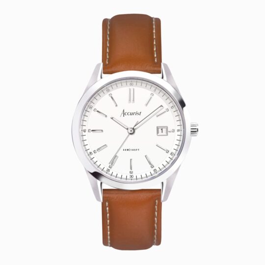 Accurist Gents Brown Strap Watch