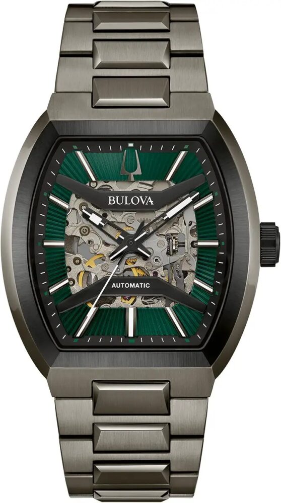 Bulova Maquina Automatic Gun Metal Grey Gents Bracelet Watch