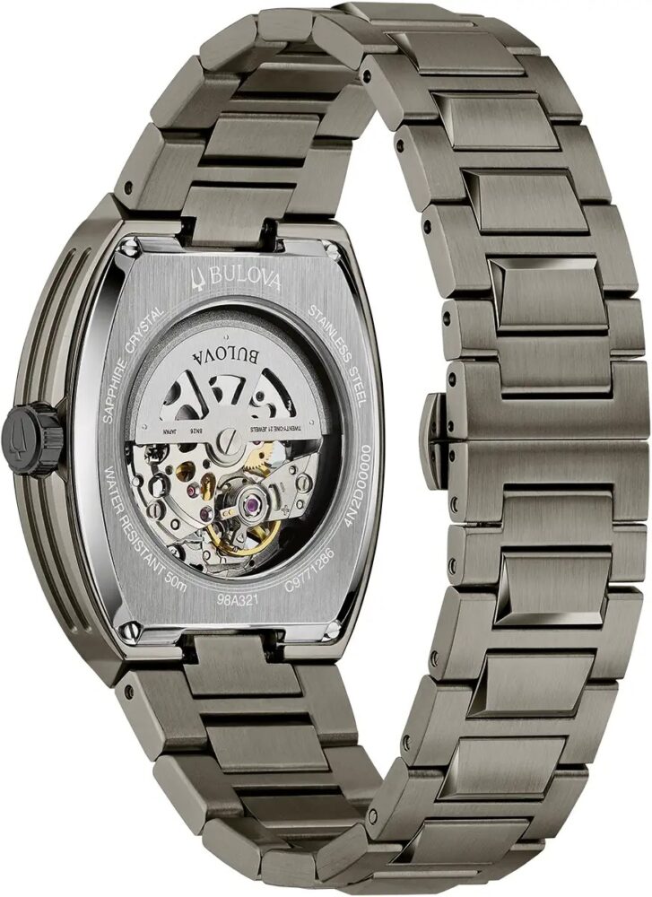Bulova Maquina Automatic Gun Metal Grey Gents Bracelet Watch