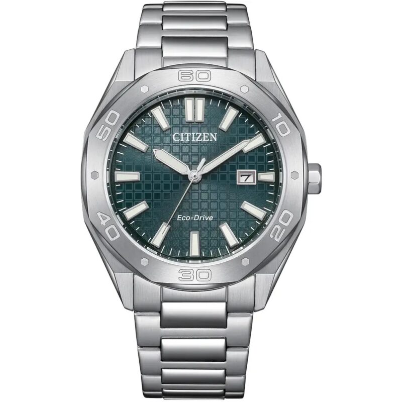 Citizen Eco-Drive Textured Green Gents Bracelet watch